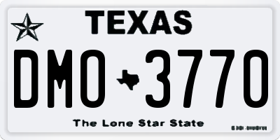 TX license plate DMO3770
