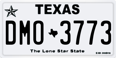 TX license plate DMO3773