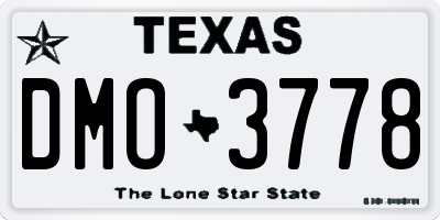 TX license plate DMO3778