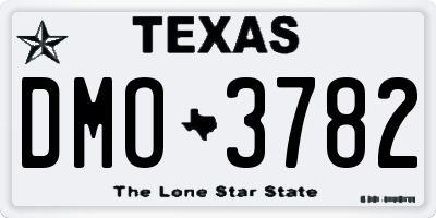 TX license plate DMO3782