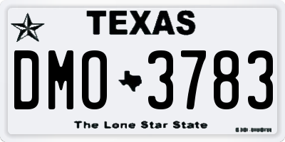 TX license plate DMO3783