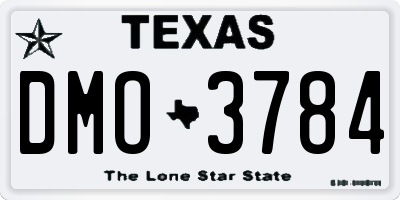 TX license plate DMO3784