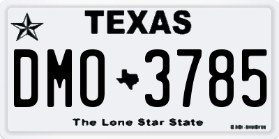 TX license plate DMO3785