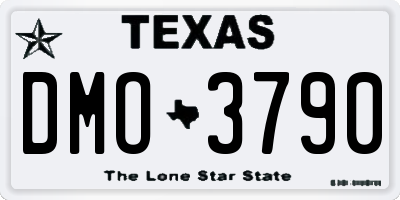 TX license plate DMO3790