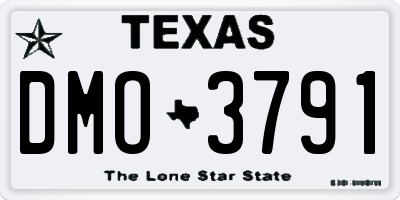 TX license plate DMO3791