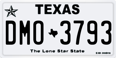 TX license plate DMO3793