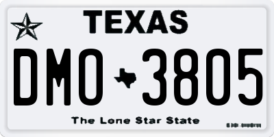 TX license plate DMO3805