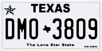 TX license plate DMO3809