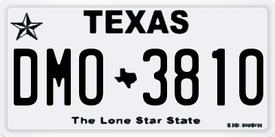 TX license plate DMO3810