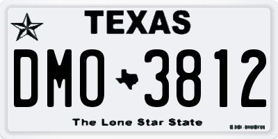 TX license plate DMO3812