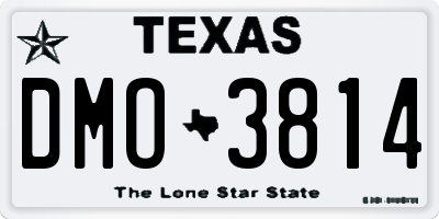 TX license plate DMO3814