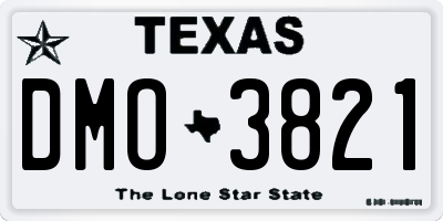 TX license plate DMO3821