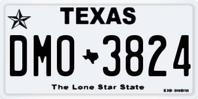 TX license plate DMO3824