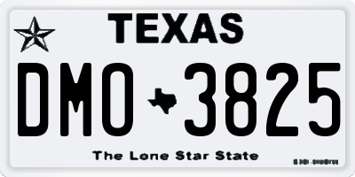 TX license plate DMO3825