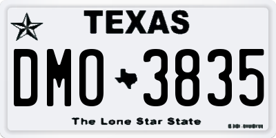 TX license plate DMO3835
