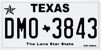 TX license plate DMO3843