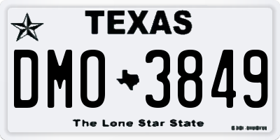 TX license plate DMO3849
