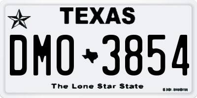 TX license plate DMO3854