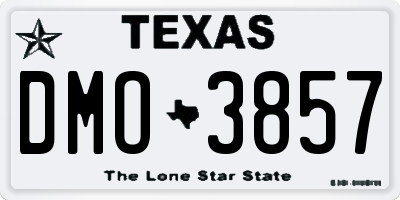 TX license plate DMO3857