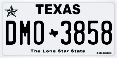 TX license plate DMO3858