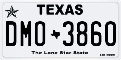 TX license plate DMO3860