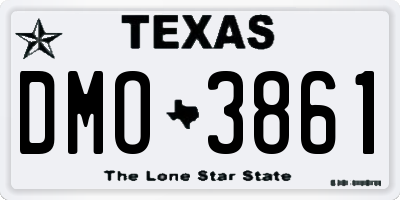 TX license plate DMO3861