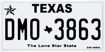 TX license plate DMO3863