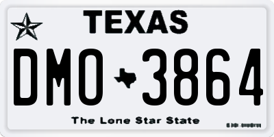 TX license plate DMO3864
