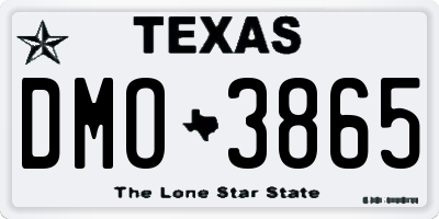 TX license plate DMO3865