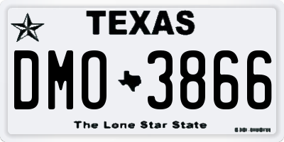 TX license plate DMO3866