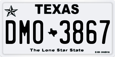 TX license plate DMO3867