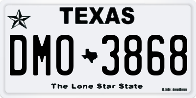 TX license plate DMO3868