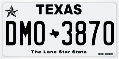 TX license plate DMO3870