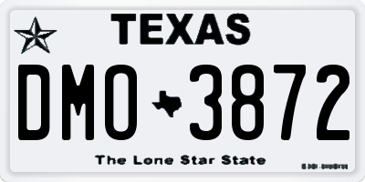 TX license plate DMO3872