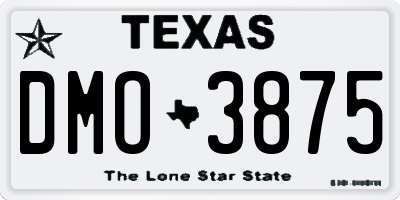 TX license plate DMO3875