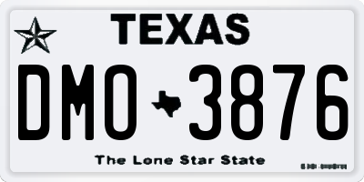 TX license plate DMO3876