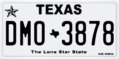 TX license plate DMO3878