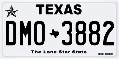 TX license plate DMO3882