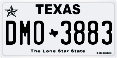 TX license plate DMO3883