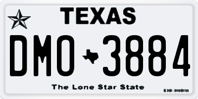 TX license plate DMO3884