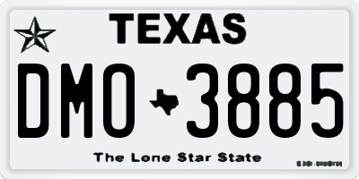 TX license plate DMO3885