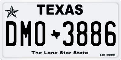 TX license plate DMO3886