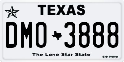 TX license plate DMO3888
