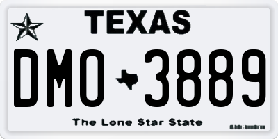 TX license plate DMO3889