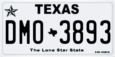TX license plate DMO3893