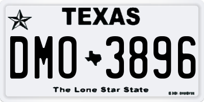 TX license plate DMO3896