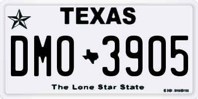 TX license plate DMO3905