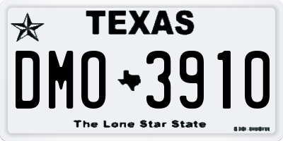 TX license plate DMO3910
