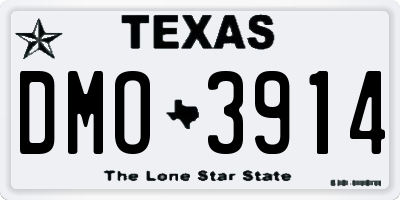 TX license plate DMO3914