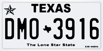 TX license plate DMO3916